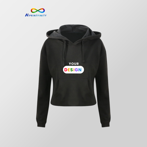 AWDis JHA016 Women's Girlie Cropped Hooded Fleece with Pocket - ID100001126