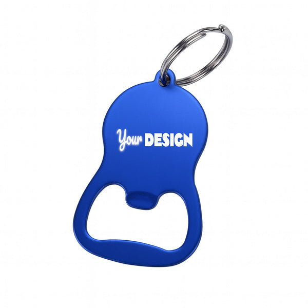 Oval Metal Bottle Opener With Keychain, 2.3" L x 1.6" W \ ID100000106